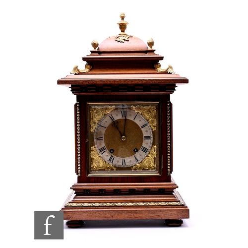 A late 19th Century gilt metal mounted bracket clock, eight day ...
