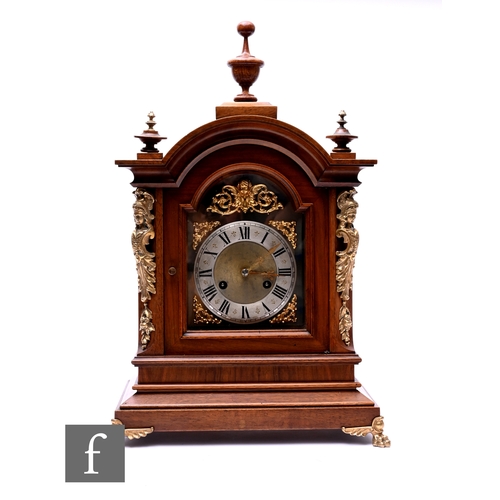 A late 19th Century gilt metal mounted bracket clock, eight day ...