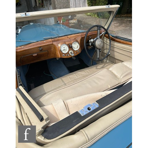 241 - A 1949 blue Triumph Roadster, with 2088cc, Vanguard engine, registration number F05716, chassis numb... 