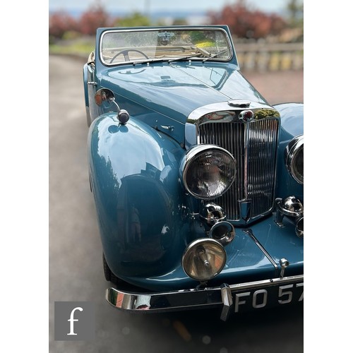241 - A 1949 blue Triumph Roadster, with 2088cc, Vanguard engine, registration number F05716, chassis numb... 