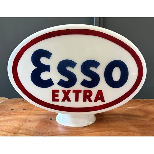 1 - An Esso Extra double sided opaque glass petrol globe, height 38cm, stamped Propy. Esso Petroleum Co.... 