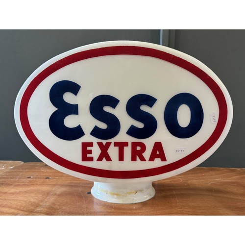 1 - An Esso Extra double sided opaque glass petrol globe, height 38cm, stamped Propy. Esso Petroleum Co.... 