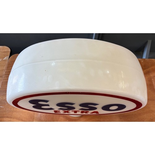 1 - An Esso Extra double sided opaque glass petrol globe, height 38cm, stamped Propy. Esso Petroleum Co.... 