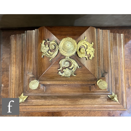 A late 19th Century gilt metal mounted bracket clock, eight day ...
