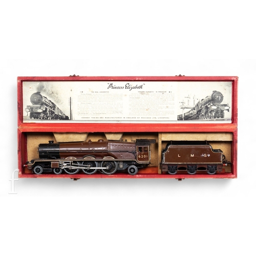 263 - A Hornby O gauge LMS 'Princess Elizabeth' 6201 4-6-2 3-rail 20v locomotive and tender, boxed.