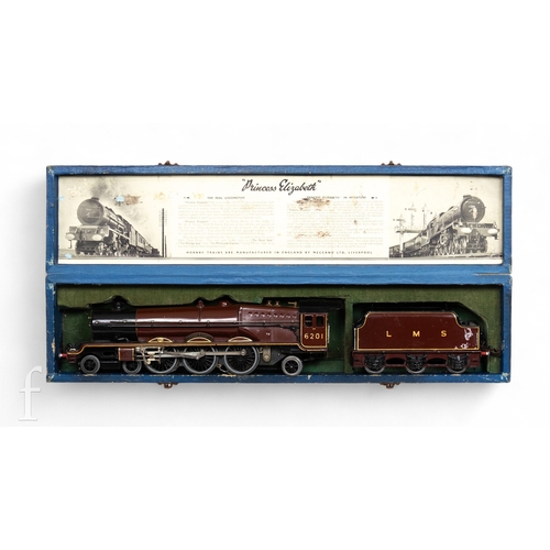 264 - A Hornby O gauge LMS 'Princess Elizabeth' 6201 4-6-2 3-rail 20v locomotive and tender, boxed.