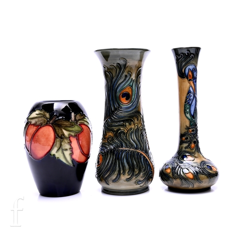 467 - Rachel Bishop for Moorcroft Pottery, a 'Phoenix' pattern vase, circa 1996, of onion form with high d... 