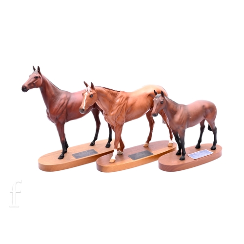 471 - A Beswick Conoisseur Collection figure 'Red Rum, modelled standing on oval wooden base, with label, ... 