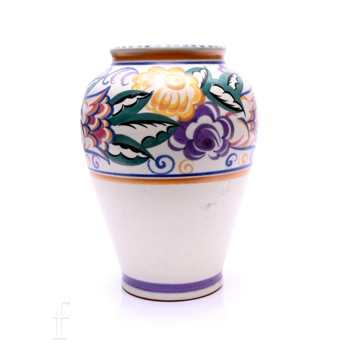 499 - A 1930s Carter Stabler Adams Poole Pottery shape 336 vase of shouldered ovoid form with a shallow co... 