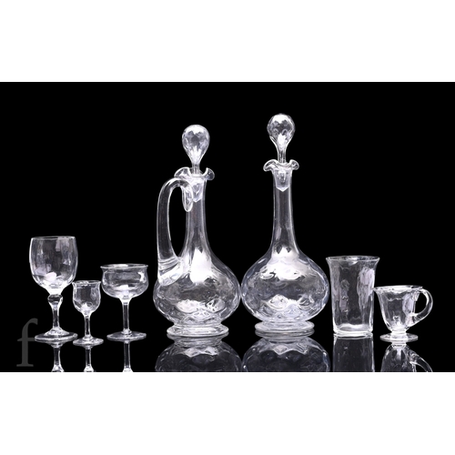 759 - An early 20th Century Thomas Webb & Sons clear crystal part table suite in the Fircone pattern c... 