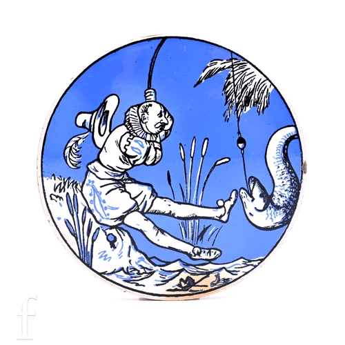 505 - A 19th Century Minton Hollins & Co dust pressed roundel tile, diameter 7 inches, from the Humoro... 