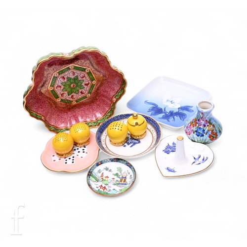 484 - A collection of English and continental pottery and porcelain including a Royal Worcester four piece... 