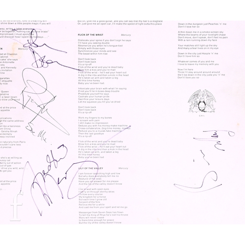 178 - Queen - A fully signed copy of Sheer Heart Attack, signed by John Deacon, Freddie Mercury, Brian May... 