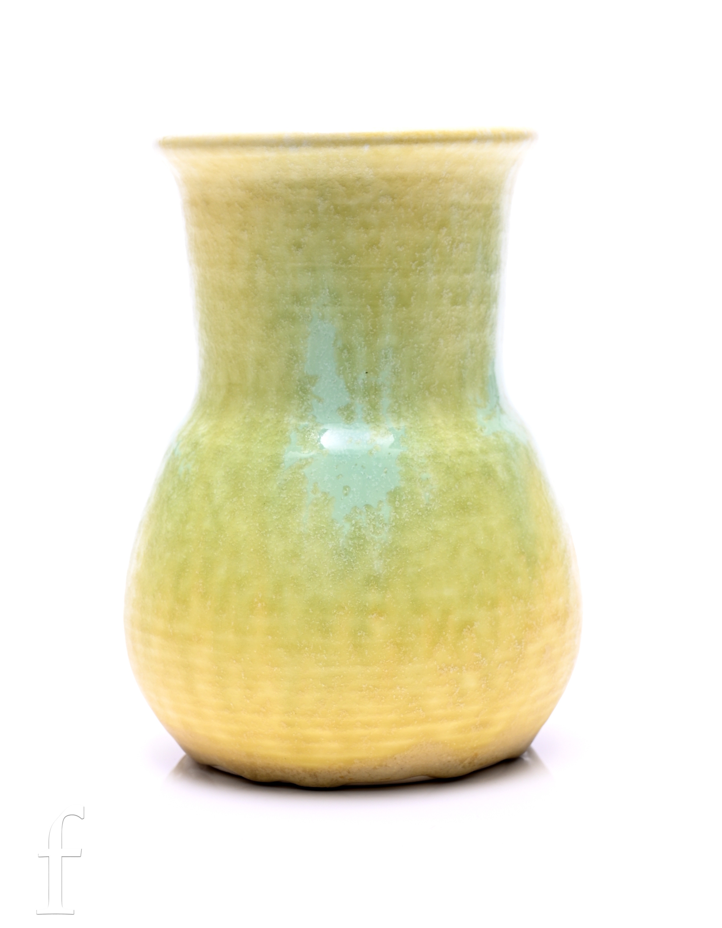 Ruskin Pottery - A crystalline vase, of ovoid form with high drawn ...