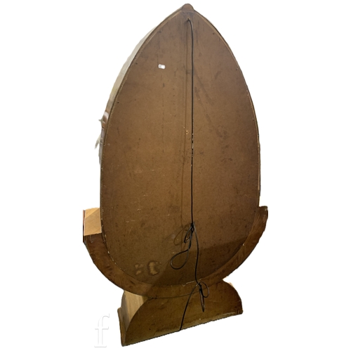 738 - Unattributed Maker - An Art Deco walnut veneered display cabinet of stylised spearhead form, with le... 