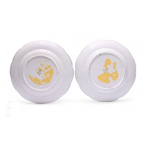 244 - Schonenberg, a pair of late 18th/early 19th Century Sevres cabinet plates, each painted in a romanti... 