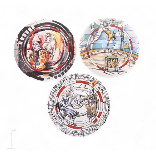 249 - Rolf Knie for Villeroy & Boch, three late 20th Century 'Le Cirque' pattern plates, each printed ... 
