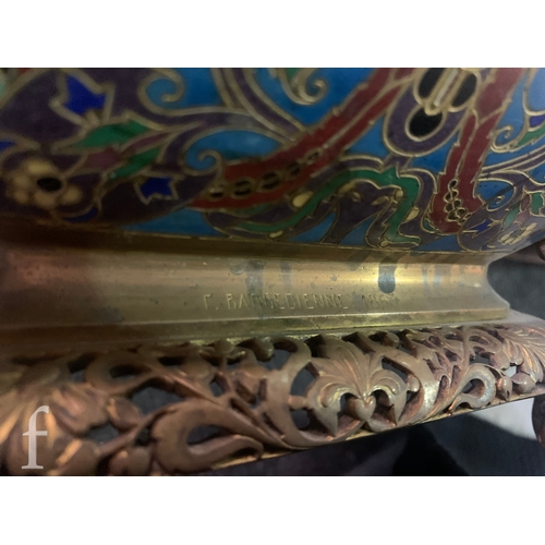 878 - A 19th Century Ferdinand Barbedienne French gilt-bronze Champlevé enamel centerpiece or jardiniere, ... 