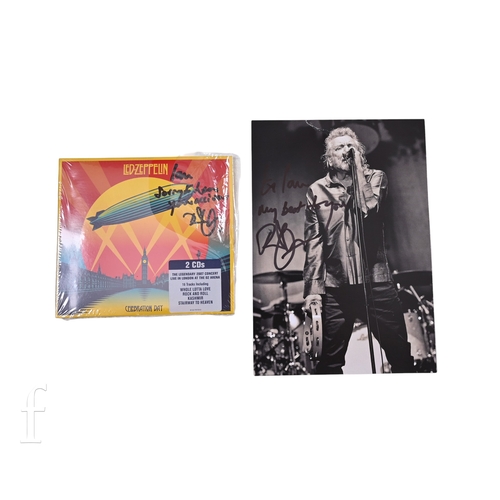 125 - A Robert Plant signed CD and promo card, the card signed 'To Ian, my best to you, Robert Plant', CD ... 