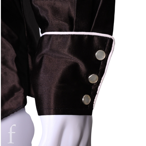124 - A 1970s John Bonham owned and worn Western style shirt, the black shirt with embroidery, with label ... 