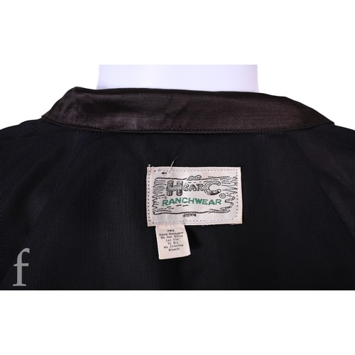 124 - A 1970s John Bonham owned and worn Western style shirt, the black shirt with embroidery, with label ... 