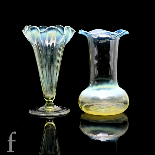 426 - An early 20th Century straw opal posy vase designed by Harry Powell for James Powell and Sons, White... 