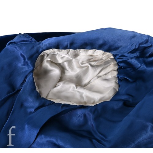 120 - A 1978 John Bonham owned and worn blue velvet suit, with inside pocket label John H. Robinson 22a Un... 