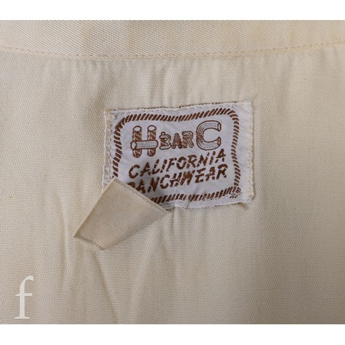 122 - A 1970s John Bonham owned and worn Western style cream coloured embroiderd shirt, worn for a shootin... 