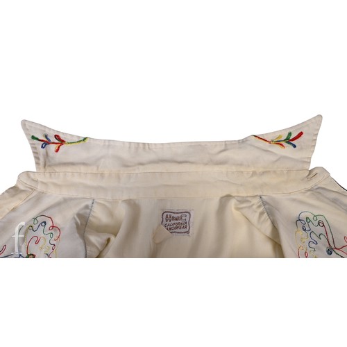 122 - A 1970s John Bonham owned and worn Western style cream coloured embroiderd shirt, worn for a shootin... 