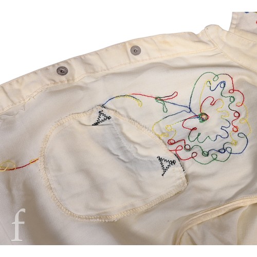 122 - A 1970s John Bonham owned and worn Western style cream coloured embroiderd shirt, worn for a shootin... 