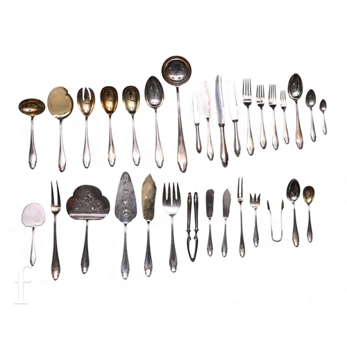 1759 - A 20th Century Austrian 800 grade silver canteen of cutlery for six settings and additional table se... 