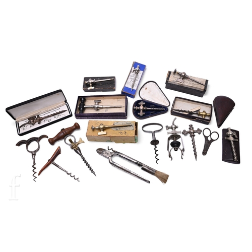 512 - Ten various early 20th Century cased champagne and soda water taps various models, two others, four ... 