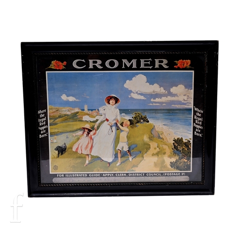 562 - An Edwardian pictorial railway poster for Cromer (after the original) depicting a mother and her two... 
