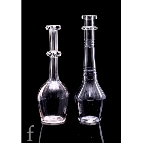 249 - An early 19th Century crystal toddy lifter, circa 1820, slice cut shoulders below step cut bands to ... 