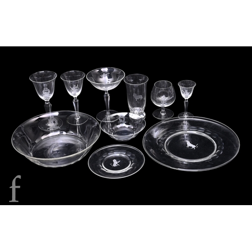 242 - A comprehensive part suite of late 19th, early 20th Century continental crystal drinking and table w... 
