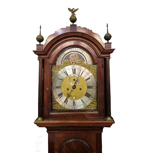 693 - Amended description - An 18th Century mahogany longcase clock with eight day striking movement, the ... 