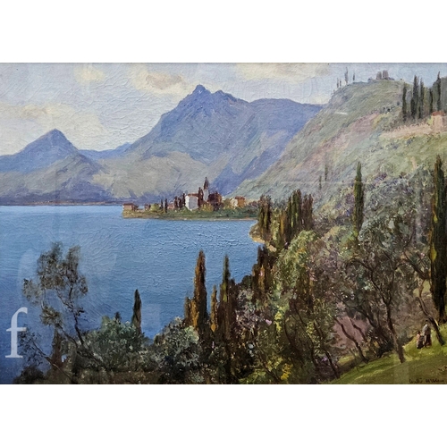 382 - Walter McAdam RSW (Scottish, 1866-1935) - A Lake Como landscape, oil on canvas, signed, framed, 54cm... 