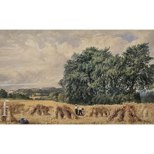 415 - Frederick Walker R.A (1840-1875) - 'The Cornfield', watercolour, signed with initials, retains galle... 