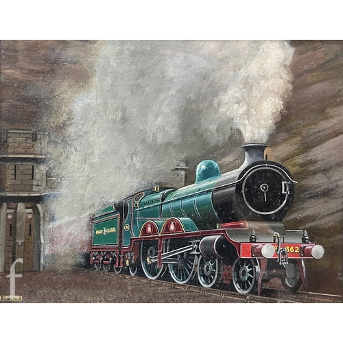 450 - Eric Oldham (20th Century) - 'Great Central Railway - 4-4-2 Atlantic', oil on board, signed, framed,... 