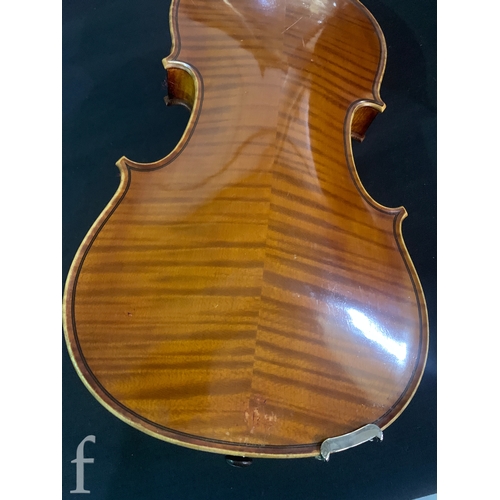 465 - A late 19th Century two piece back violin labelled Le Guerrier anno 1884, examined by William Hargre... 