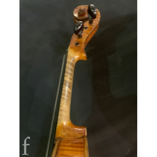 465 - A late 19th Century two piece back violin labelled Le Guerrier anno 1884, examined by William Hargre... 