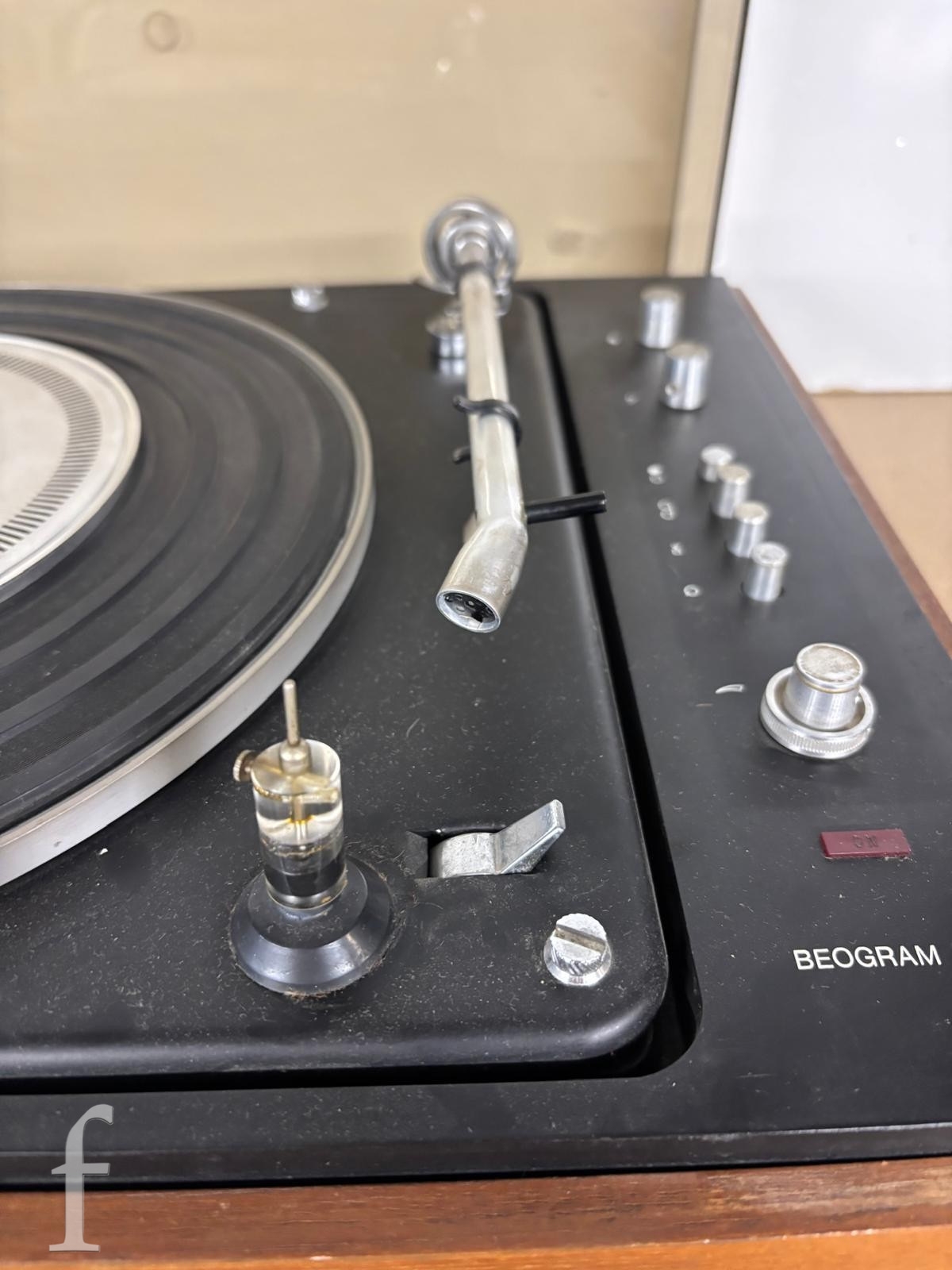 A Bang and Olufsen Beogram 1500 turntable along with a pair of Beovox ...