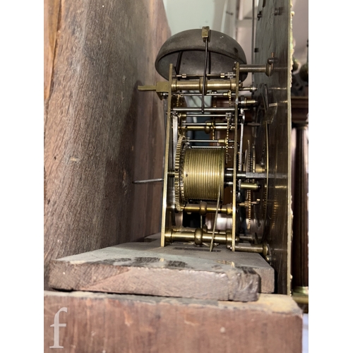 692 - An 18th Century mahogany longcase clock with eight day striking movement, the 12 inch broken arch br... 