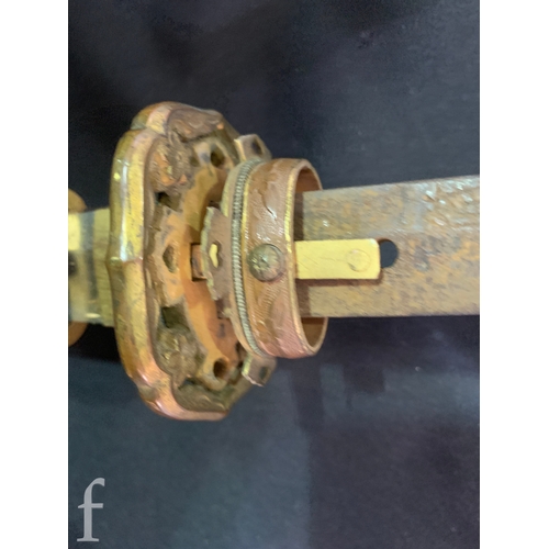 650 - A World War Two Japanese officers Katana, 70cm blade, cloth bound shagreen grip and pierced iron Tsu... 