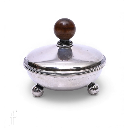 574 - An Art Deco German silver bowl and cover, Julius Kaeser & Alfred Uhlmann, of circular form, the ... 