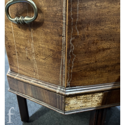 779 - A 19th Century mahogany octagonal cellarette fitted with a divisioned interior on moulded block legs... 