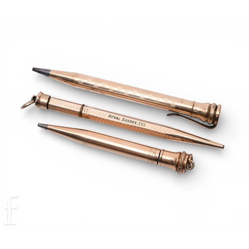402 - A collection of early 20th Century gold filled propelling mechanical pencils, to include a Mordan Ev... 