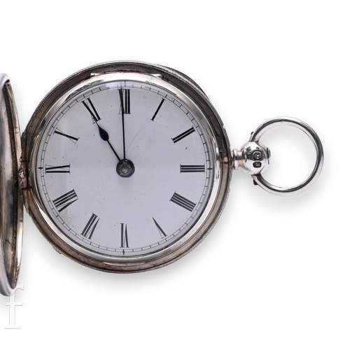 235 - A Victorian W R Lewis Trallum, Pontypridd silver full hunter pocket watch with fusee movement, white... 