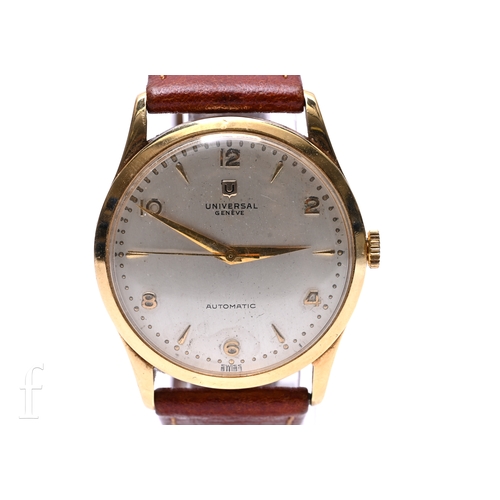 327 - A gentleman's 18ct Universal Geneve Bumper Automatic wristwatch, champagne dial with numbers and bat... 