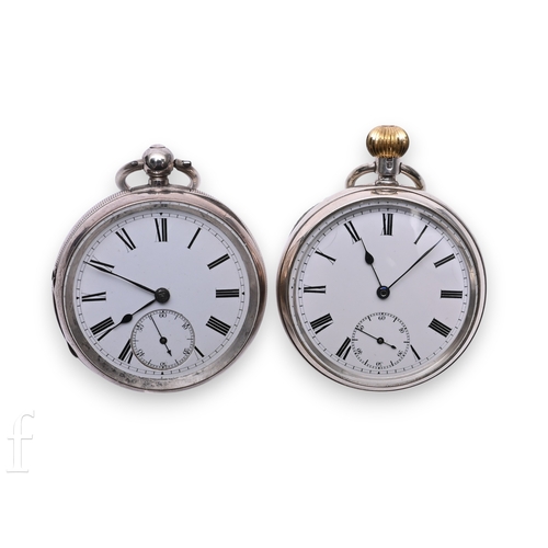 257 - Two silver open face pocket watches, one by A E Burgin, with fusee movement, case hallmarked Chester... 